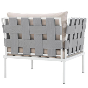 ModwayModway Harmony Outdoor Patio Aluminum Armchair EEI-2602 EEI-2602-WHI-BEI- BetterPatio.com