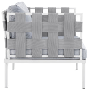 ModwayModway Harmony Outdoor Patio Aluminum Armchair EEI-2602 EEI-2602-WHI-GRY- BetterPatio.com