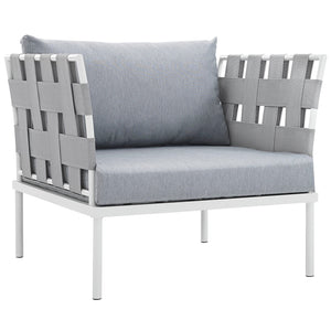 ModwayModway Harmony Outdoor Patio Aluminum Armchair EEI-2602 EEI-2602-WHI-GRY- BetterPatio.com