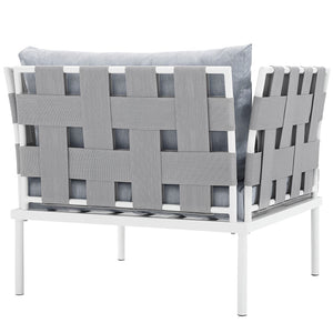 ModwayModway Harmony Outdoor Patio Aluminum Armchair EEI-2602 EEI-2602-WHI-GRY- BetterPatio.com