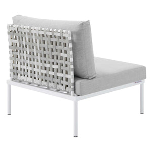 ModwayModway Harmony Sunbrella Basket Weave Outdoor Patio Aluminum Armless Chair EEI-4957 EEI-4957-TAU-GRY- BetterPatio.com