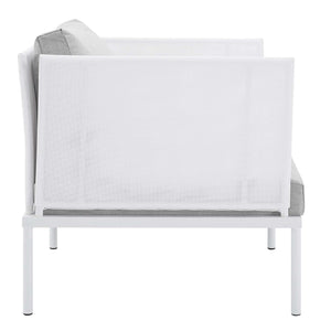 ModwayModway Harmony Sunbrella Outdoor Patio Aluminum Armchair EEI-4955 EEI-4955-WHI-GRY- BetterPatio.com