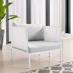 ModwayModway Harmony Sunbrella Outdoor Patio Aluminum Armchair EEI-4955 EEI-4955-WHI-GRY- BetterPatio.com