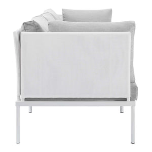 ModwayModway Harmony Sunbrella Outdoor Patio Aluminum Sofa EEI-4967 EEI-4967-WHI-GRY- BetterPatio.com