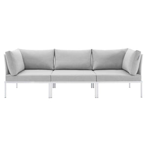 ModwayModway Harmony Sunbrella Outdoor Patio Aluminum Sofa EEI-4967 EEI-4967-WHI-GRY- BetterPatio.com