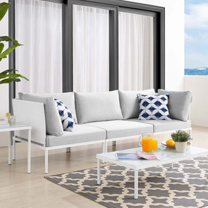 ModwayModway Harmony Sunbrella Outdoor Patio Aluminum Sofa EEI-4967 EEI-4967-WHI-GRY- BetterPatio.com