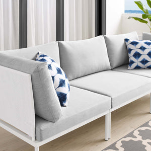 ModwayModway Harmony Sunbrella Outdoor Patio Aluminum Sofa EEI-4967 EEI-4967-WHI-GRY- BetterPatio.com