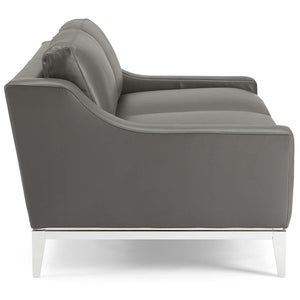 ModwayModway Harness 64" Stainless Steel Base Leather Loveseat EEI-3445 EEI-3445-GRY- BetterPatio.com