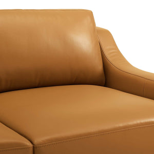 ModwayModway Harness 64" Stainless Steel Base Leather Loveseat EEI-3445 EEI-3445-TAN- BetterPatio.com