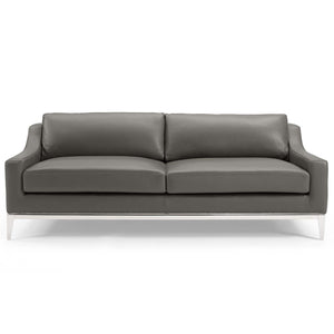 ModwayModway Harness 83.5" Stainless Steel Base Leather Sofa EEI-3444 EEI-3444-GRY- BetterPatio.com