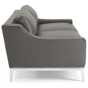 ModwayModway Harness 83.5" Stainless Steel Base Leather Sofa EEI-3444 EEI-3444-GRY- BetterPatio.com