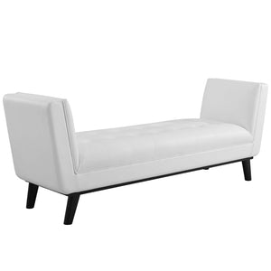 ModwayModway Haven Tufted Button Faux Leather Accent Bench EEI-3003 EEI-3003-WHI- BetterPatio.com