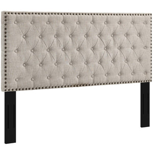 ModwayModway Helena Tufted King and California King Upholstered Linen Fabric Headboard MOD-5861 MOD-5861-BEI- BetterPatio.com