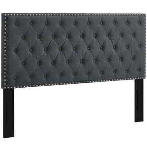 ModwayModway Helena Tufted King and California King Upholstered Linen Fabric Headboard MOD-5861 MOD-5861-GRY- BetterPatio.com