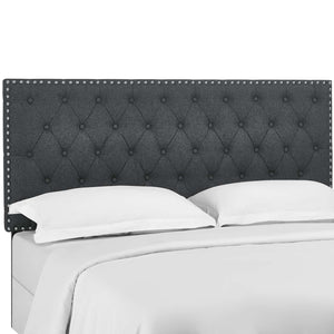 ModwayModway Helena Tufted King and California King Upholstered Linen Fabric Headboard MOD-5861 MOD-5861-GRY- BetterPatio.com