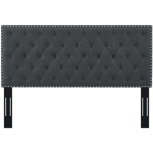 ModwayModway Helena Tufted King and California King Upholstered Linen Fabric Headboard MOD-5861 MOD-5861-GRY- BetterPatio.com