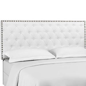 ModwayModway Helena Tufted King and California King Upholstered Linen Fabric Headboard MOD-5861 MOD-5861-WHI- BetterPatio.com