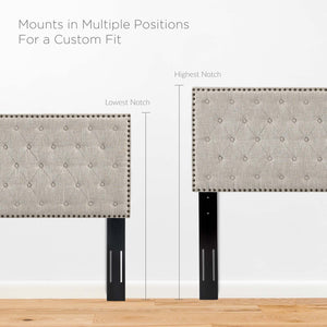 ModwayModway Helena Tufted Twin Upholstered Linen Fabric Headboard MOD-5858 MOD-5858-BEI- BetterPatio.com