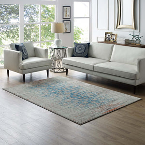 ModwayModway Hesper Distressed Contemporary Floral Lattice 5x8 Area Rug R-1110-58 R-1110A-58- BetterPatio.com