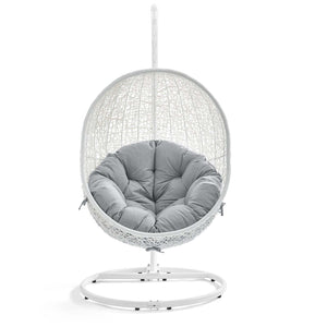 ModwayModway Hide Outdoor Patio Sunbrella Swing Chair With Stand EEI-3929 EEI-3929-WHI-GRY- BetterPatio.com