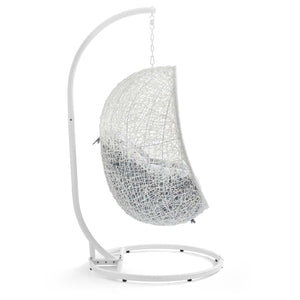 ModwayModway Hide Outdoor Patio Sunbrella Swing Chair With Stand EEI-3929 EEI-3929-WHI-GRY- BetterPatio.com
