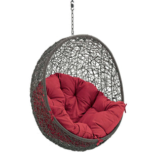 ModwayModway Hide Outdoor Patio Swing Chair Without Stand EEI-2654 EEI-2654-GRY-RED- BetterPatio.com