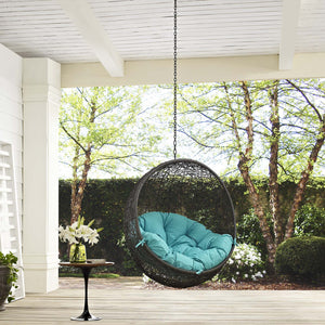 ModwayModway Hide Outdoor Patio Swing Chair Without Stand EEI-2654 EEI-2654-GRY-TRQ- BetterPatio.com
