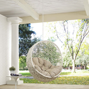 ModwayModway Hide Outdoor Patio Swing Chair Without Stand EEI-2654 EEI-2654-WHI-BEI- BetterPatio.com
