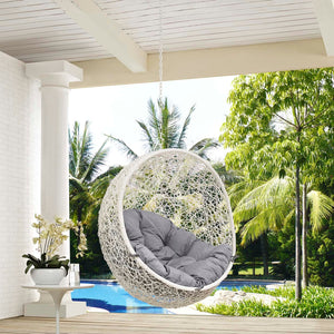 ModwayModway Hide Outdoor Patio Swing Chair Without Stand EEI-2654 EEI-2654-WHI-GRY- BetterPatio.com