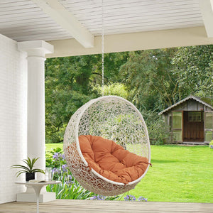ModwayModway Hide Outdoor Patio Swing Chair Without Stand EEI-2654 EEI-2654-WHI-ORA- BetterPatio.com
