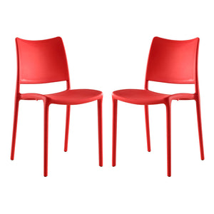 ModwayModway Hipster Dining Side Chair Set of 2 EEI-2424 EEI-2424-RED-SET- BetterPatio.com