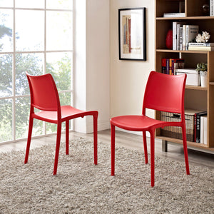 ModwayModway Hipster Dining Side Chair Set of 2 EEI-2424 EEI-2424-RED-SET- BetterPatio.com