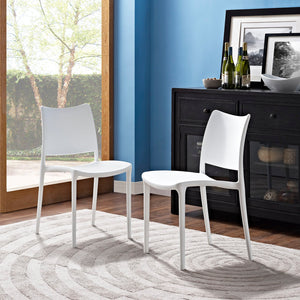 ModwayModway Hipster Dining Side Chair Set of 2 EEI-2424 EEI-2424-WHI-SET- BetterPatio.com