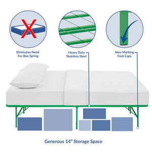 ModwayModway Horizon Full Stainless Steel Bed Frame MOD-5428 MOD-5428-GRN- BetterPatio.com