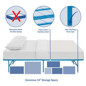 ModwayModway Horizon Full Stainless Steel Bed Frame MOD-5428 MOD-5428-LBU- BetterPatio.com