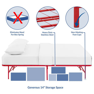 ModwayModway Horizon Full Stainless Steel Bed Frame MOD-5428 MOD-5428-RED- BetterPatio.com