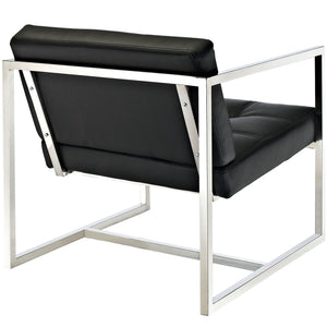 ModwayModway Hover Upholstered Vinyl Lounge Chair EEI-263 EEI-263-BLK- BetterPatio.com