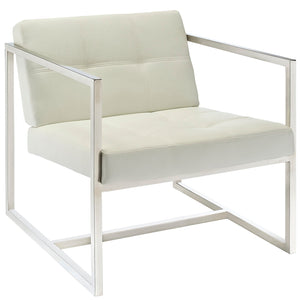 ModwayModway Hover Upholstered Vinyl Lounge Chair EEI-263 EEI-263-WHI- BetterPatio.com