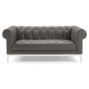 ModwayModway Idyll Tufted Button Upholstered Leather Chesterfield Loveseat EEI-3442 EEI-3442-GRY- BetterPatio.com