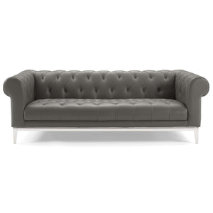 ModwayModway Idyll Tufted Button Upholstered Leather Chesterfield Sofa EEI-3441 EEI-3441-GRY- BetterPatio.com