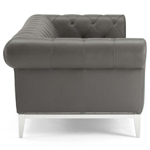 ModwayModway Idyll Tufted Button Upholstered Leather Chesterfield Sofa EEI-3441 EEI-3441-GRY- BetterPatio.com