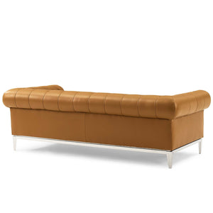 ModwayModway Idyll Tufted Button Upholstered Leather Chesterfield Sofa EEI-3441 EEI-3441-TAN- BetterPatio.com