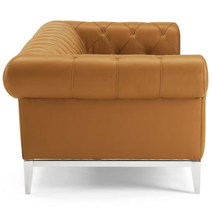 ModwayModway Idyll Tufted Button Upholstered Leather Chesterfield Sofa EEI-3441 EEI-3441-TAN- BetterPatio.com