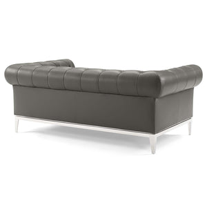 ModwayModway Idyll Tufted Upholstered Leather Loveseat and Armchair EEI-4193 EEI-4193-GRY-SET- BetterPatio.com