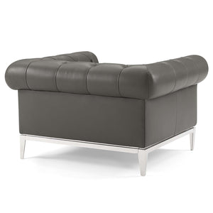 ModwayModway Idyll Tufted Upholstered Leather Loveseat and Armchair EEI-4193 EEI-4193-GRY-SET- BetterPatio.com