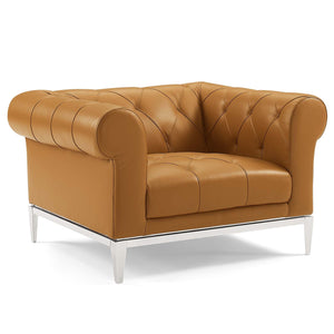 ModwayModway Idyll Tufted Upholstered Leather Loveseat and Armchair EEI-4193 EEI-4193-TAN-SET- BetterPatio.com