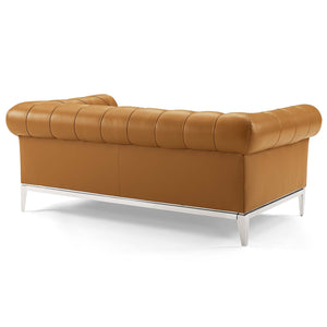 ModwayModway Idyll Tufted Upholstered Leather Loveseat and Armchair EEI-4193 EEI-4193-TAN-SET- BetterPatio.com