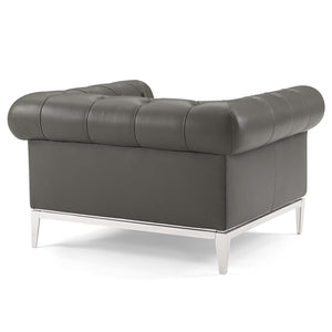 ModwayModway Idyll Tufted Upholstered Leather Sofa and Armchair Set EEI-4191 EEI-4191-GRY-SET- BetterPatio.com