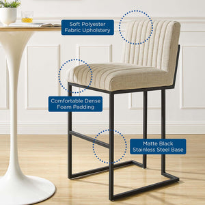 ModwayModway Indulge Channel Tufted Fabric Bar Stool EEI-4654 EEI-4654-BEI- BetterPatio.com