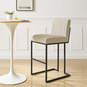 ModwayModway Indulge Channel Tufted Fabric Bar Stool EEI-4654 EEI-4654-BEI- BetterPatio.com